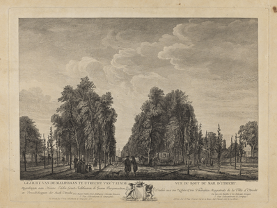 30282 Gezicht in de Maliebaan te Utrecht uit het noordoosten vanuit de in 1768 aangeplante bomen van de Nieuwe Baan, ...